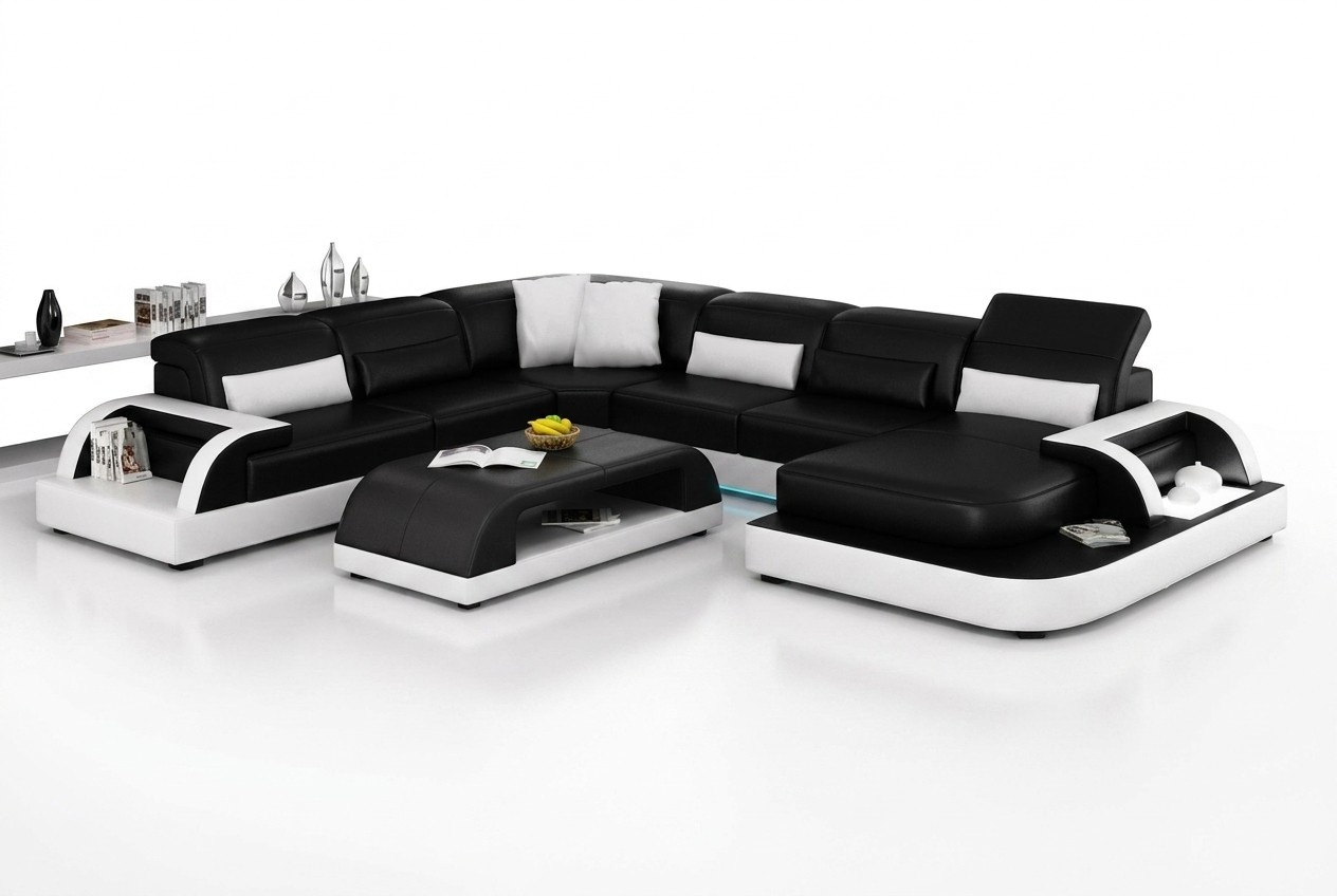 Leather Sofa Couch Living Area Corner Sofa Corner Set Design Modern New Sofa L6012