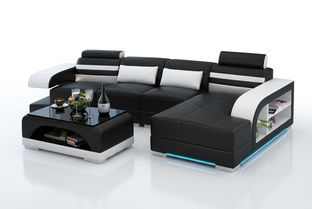 Leather sofa couch living corner sofa corner set design modern sofa G8033C