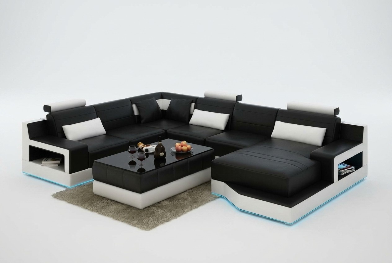 Leather Sofa Living Area Corner Sofa Corner Set Design Modern Sofa L6005