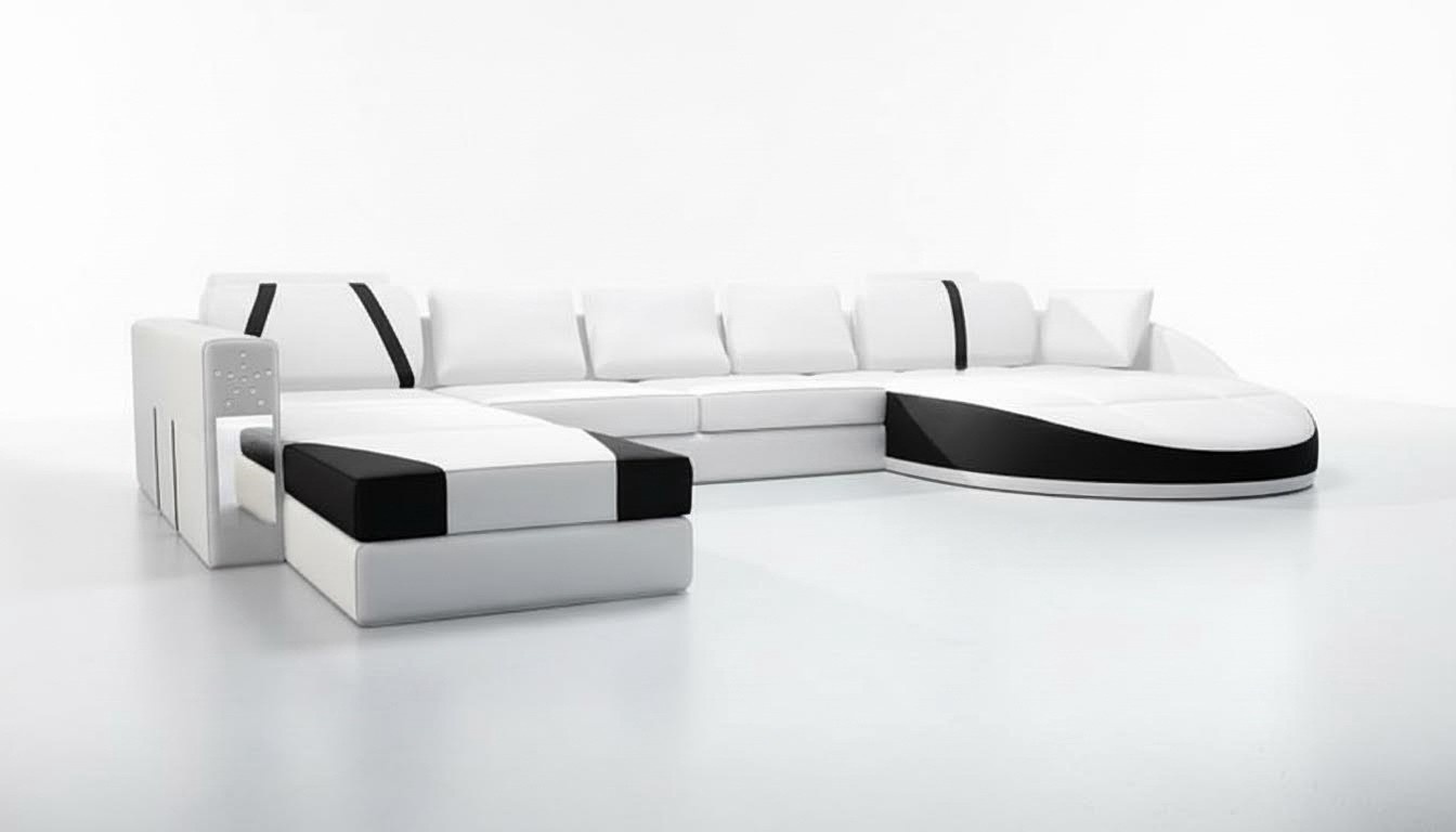 Designer massive wardrobe in modern style made of MDF with 2-sliding doors & rectangular mirror 200cm