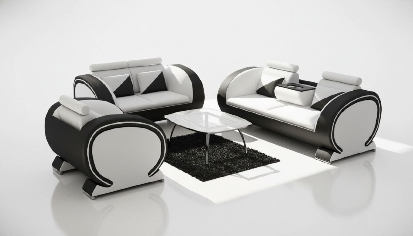 Leather sofa with bar function designer set couch 3-seater recliner sofa