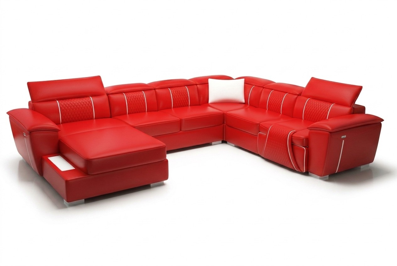 Leather sofa couch upholstery designer leather sofas U-shaped sofas living landscape