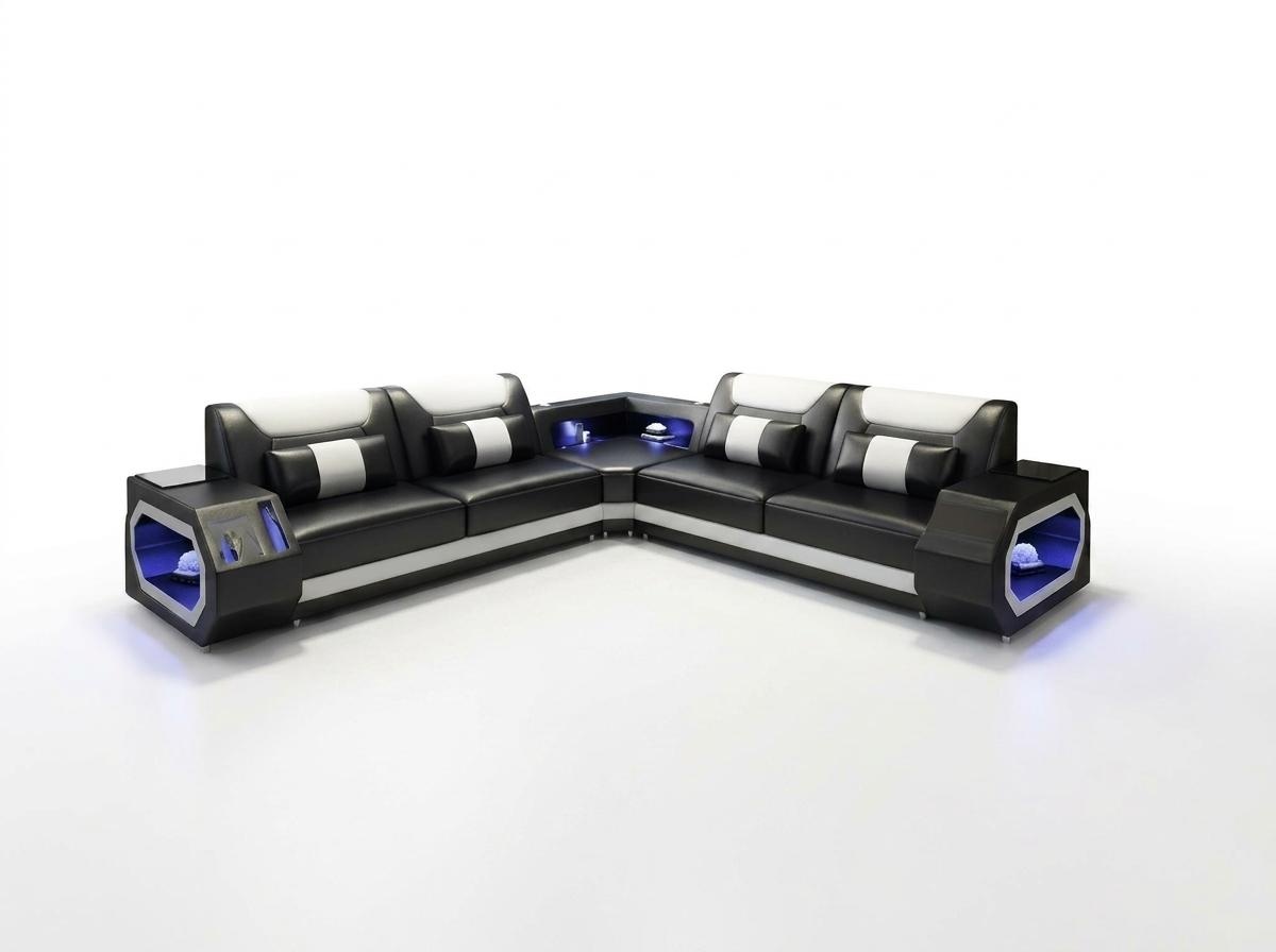 Leather sofa couch padded designer sofa leather sofas L-shaped sofa USB sound boxes new
