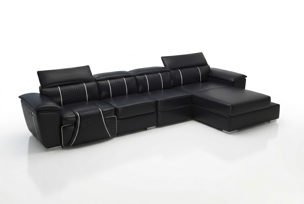 Leather sofa couch upholstered designer sofa leather sofas L-shaped sofa G8048C black