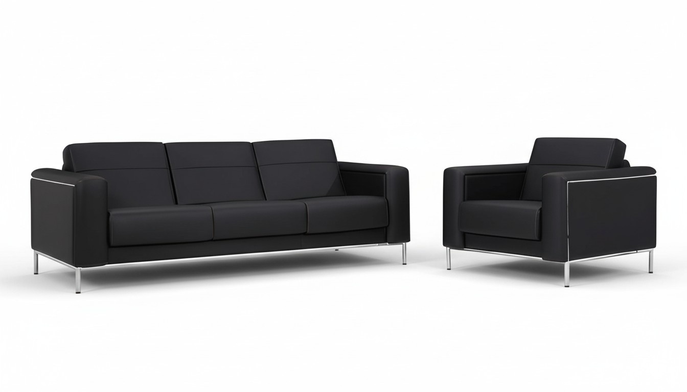 Leather sofa couch upholstery set office furniture modern sofas 3+1