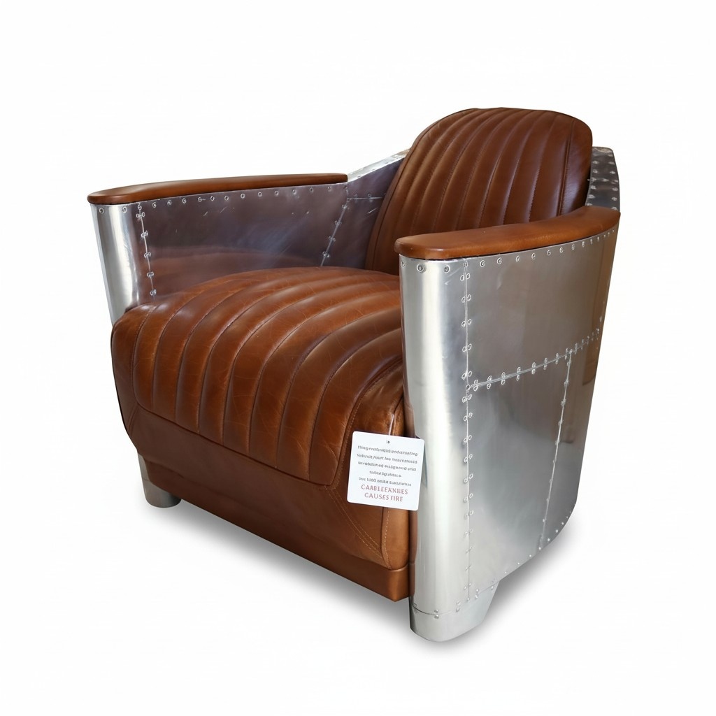 Leather Sofa Sofa Couch Upholstery One Seater Sofas Couches Airplane Aviator Aluminum
