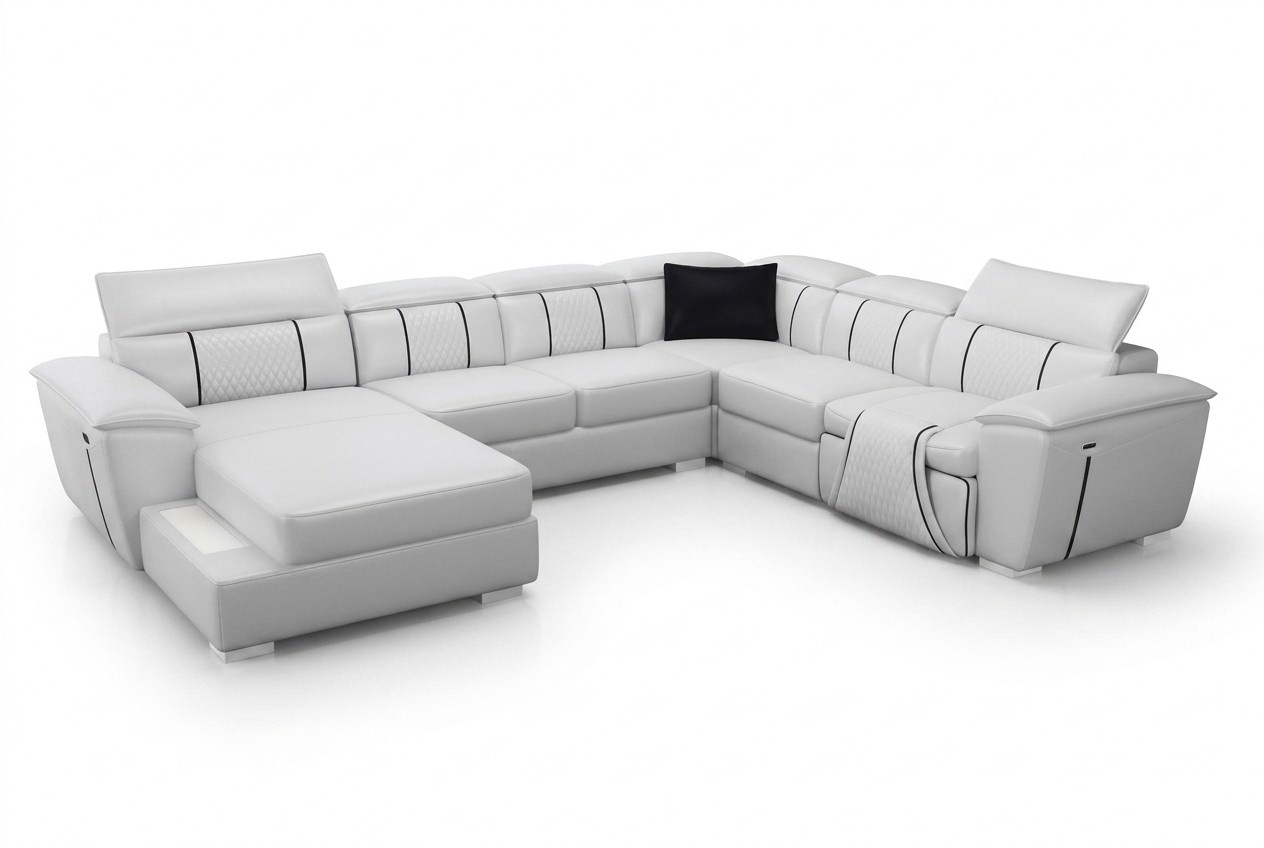 Leather sofa couch upholstery white leather sofas U-shaped couches living landscape