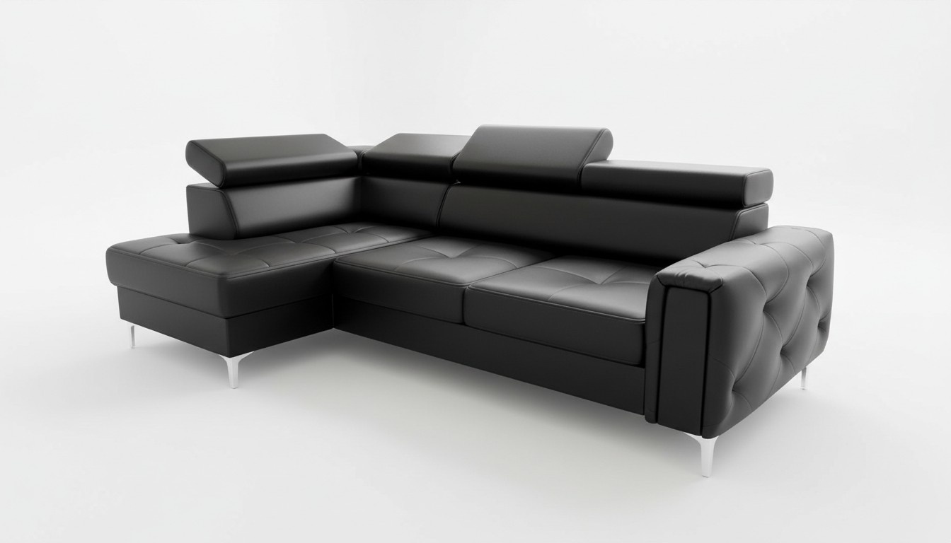 Leather sofa L-shape couch living room corner design living area couches sofas new