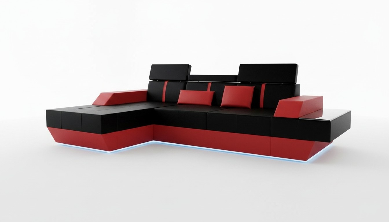 Leather sofa living area couch corner sofa USB leather upholstery custom-made