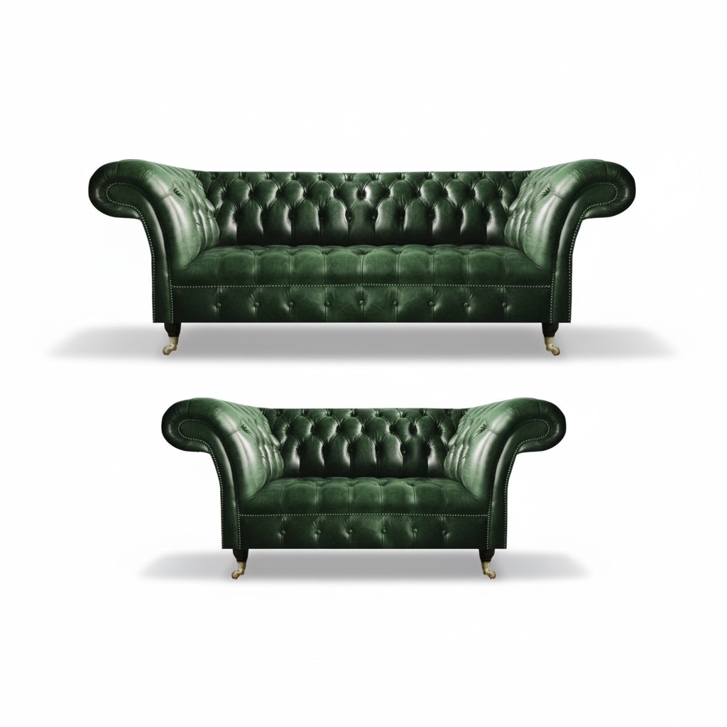Leather sofa set complete living room sofa set design upholstered furniture Chesterfield