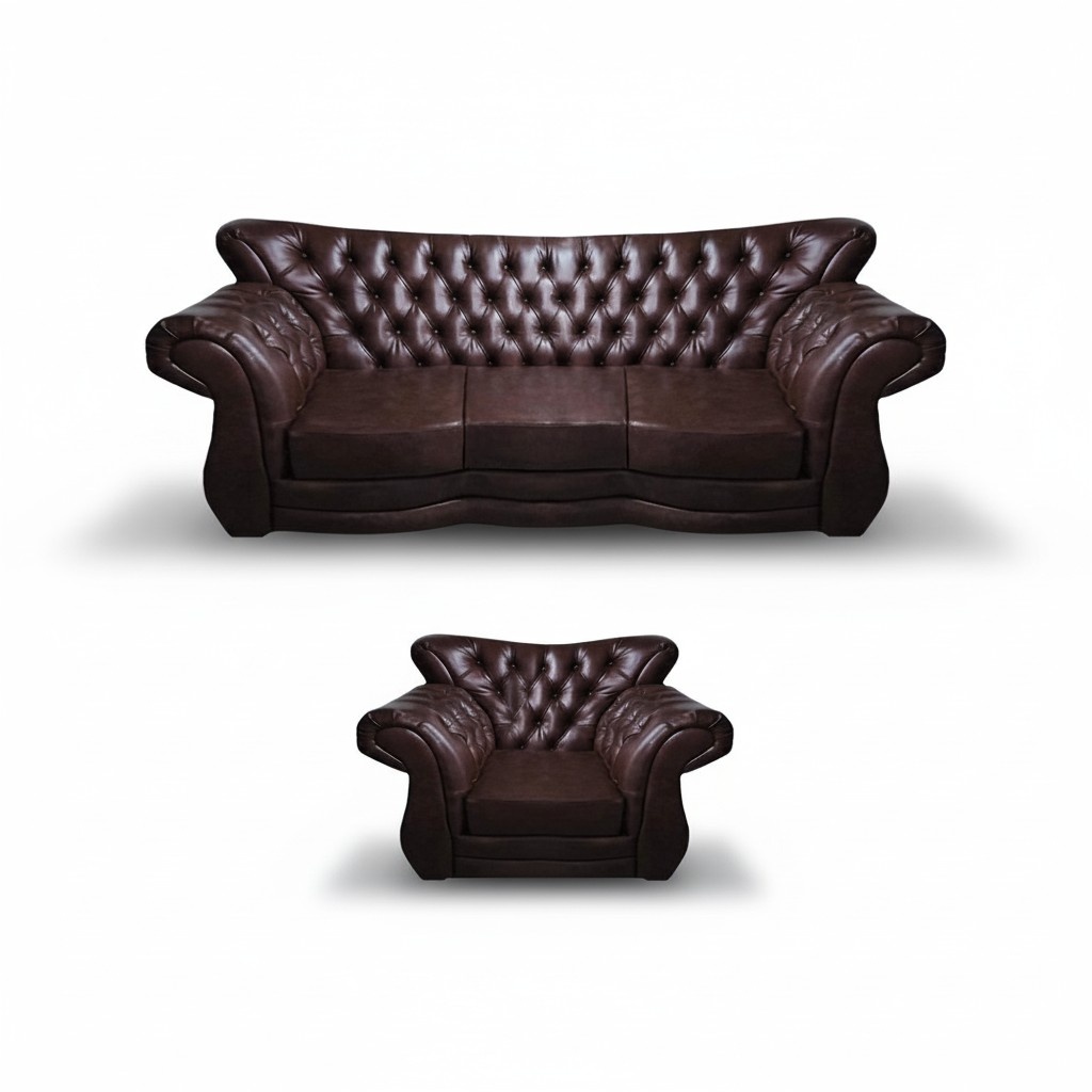 Leather sofa set seating sofa three-seater sofa set armchair Chesterfield