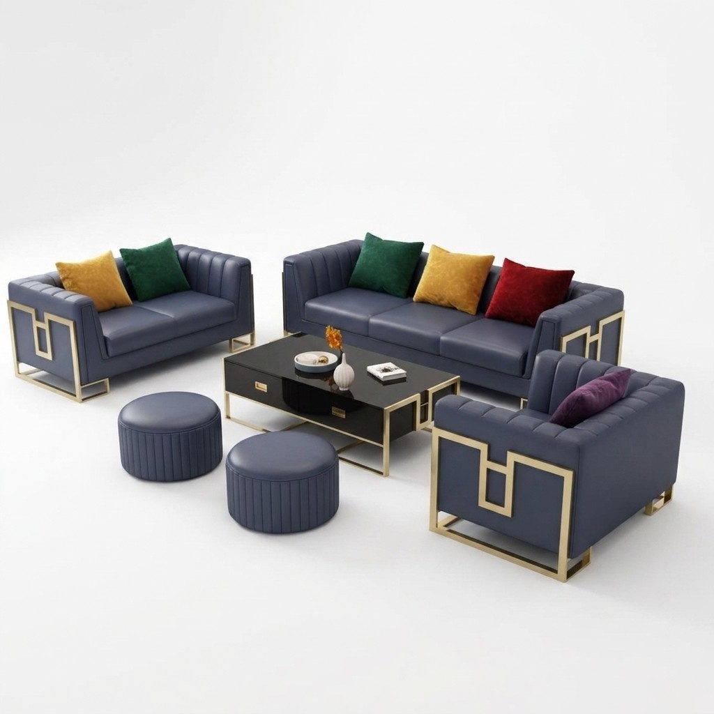 Leather sofa set 3 + 2 seater set upholstered sofa couch sofa couch new !