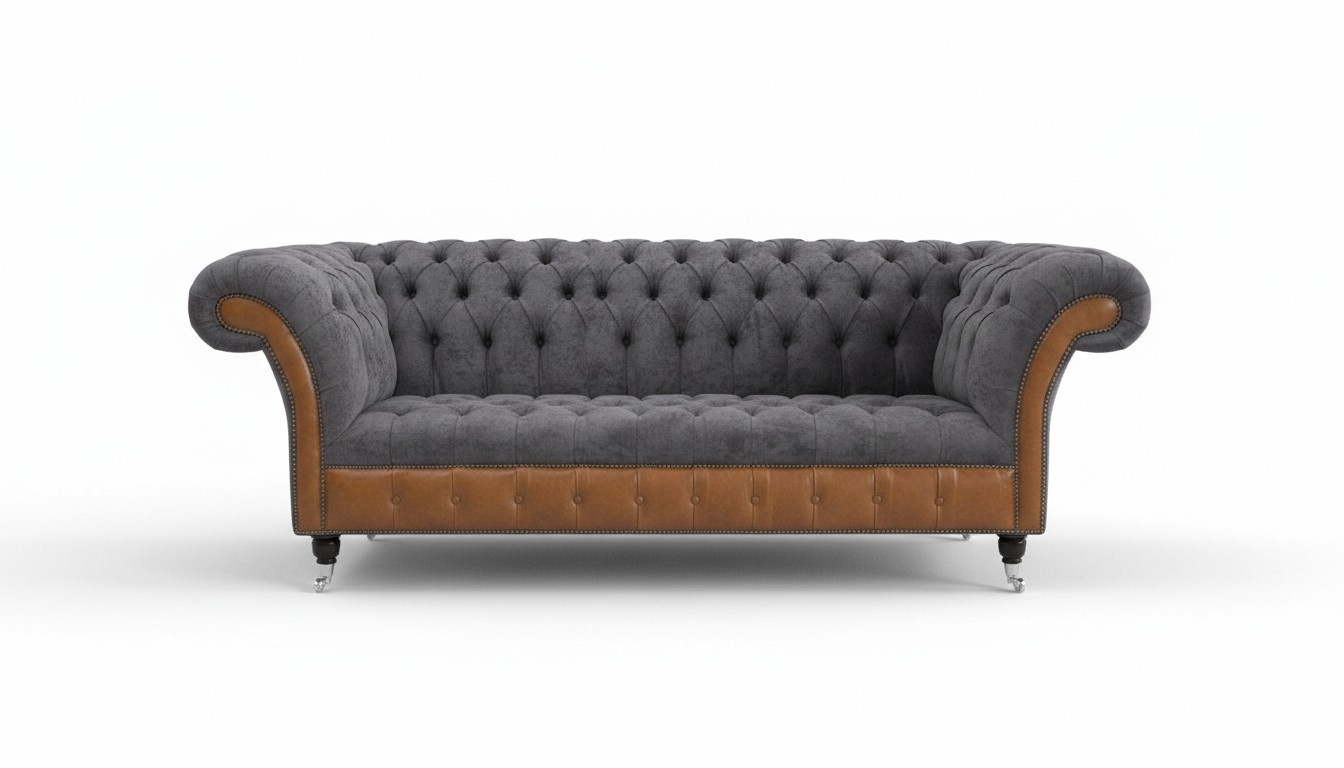 Leather sofa sofa textile couch upholstery sofas couches Chesterfield fabric furniture new