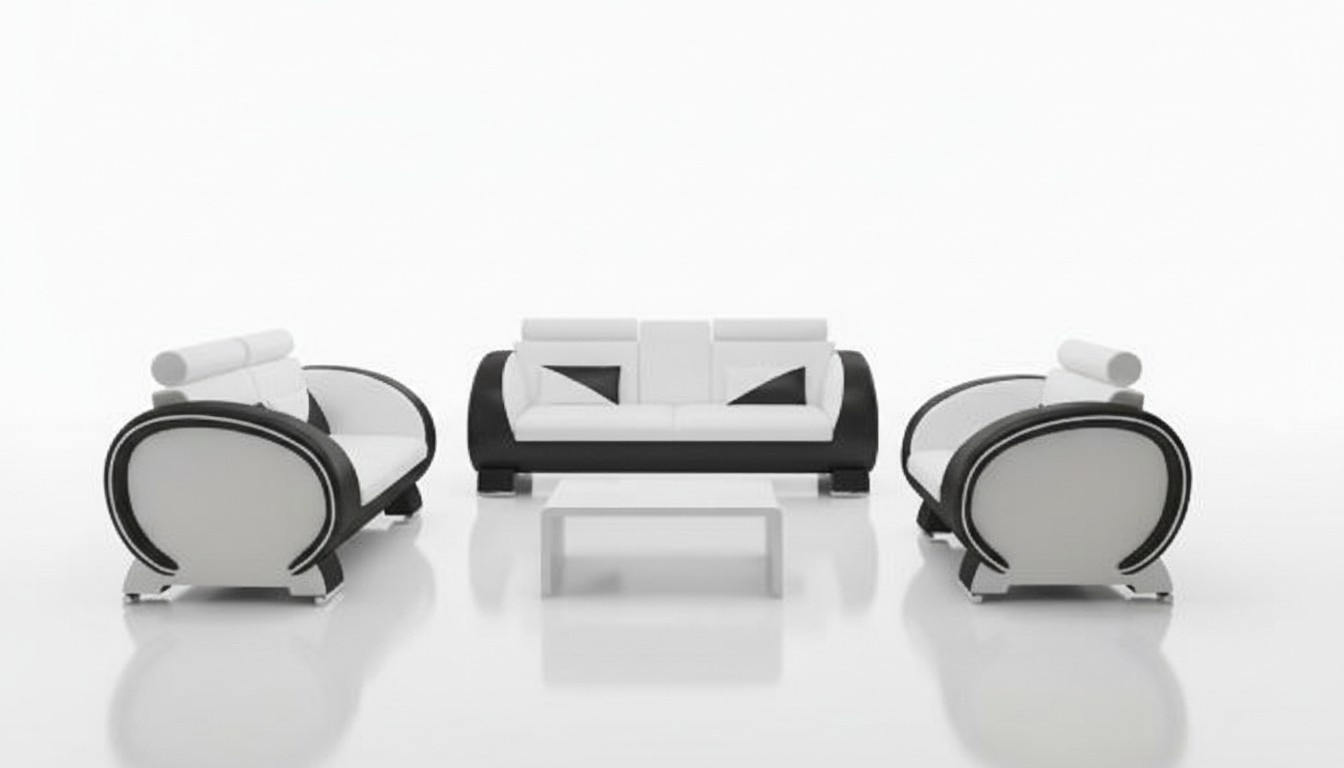 LEATHER SOFA with USB DESIGNER SOFA SET 3+1 COUCH UPHOLSTERED SET UPHOLSTERED SOFA