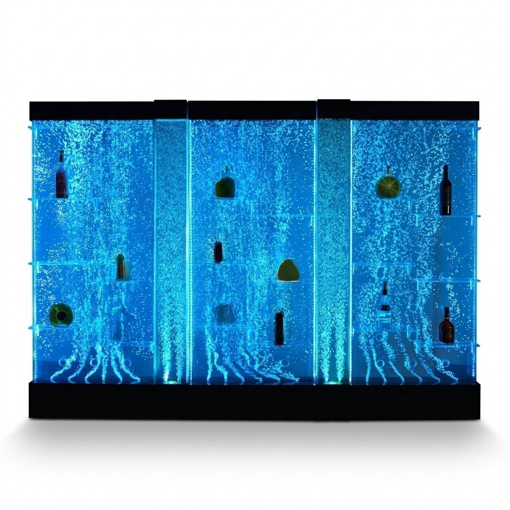 Decorative wine bar water LED wall in modern style RGB colour changing