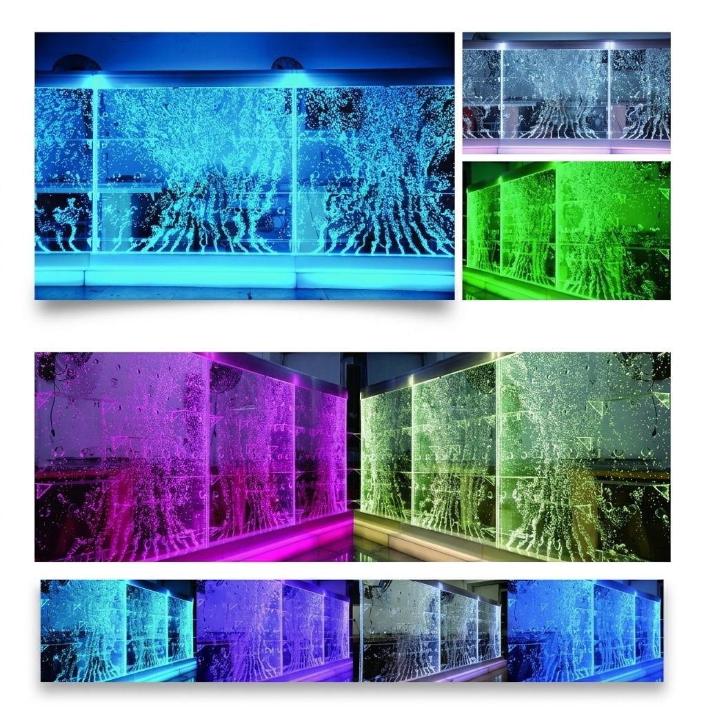 Led Water Wall Bar Shelf Column Water Column Counter Shelves Partition Illuminated