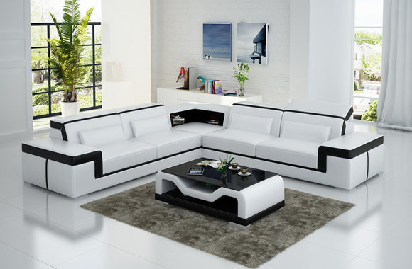 Leather sofa couch living room corner sofa corner set design modern sofa G8020B