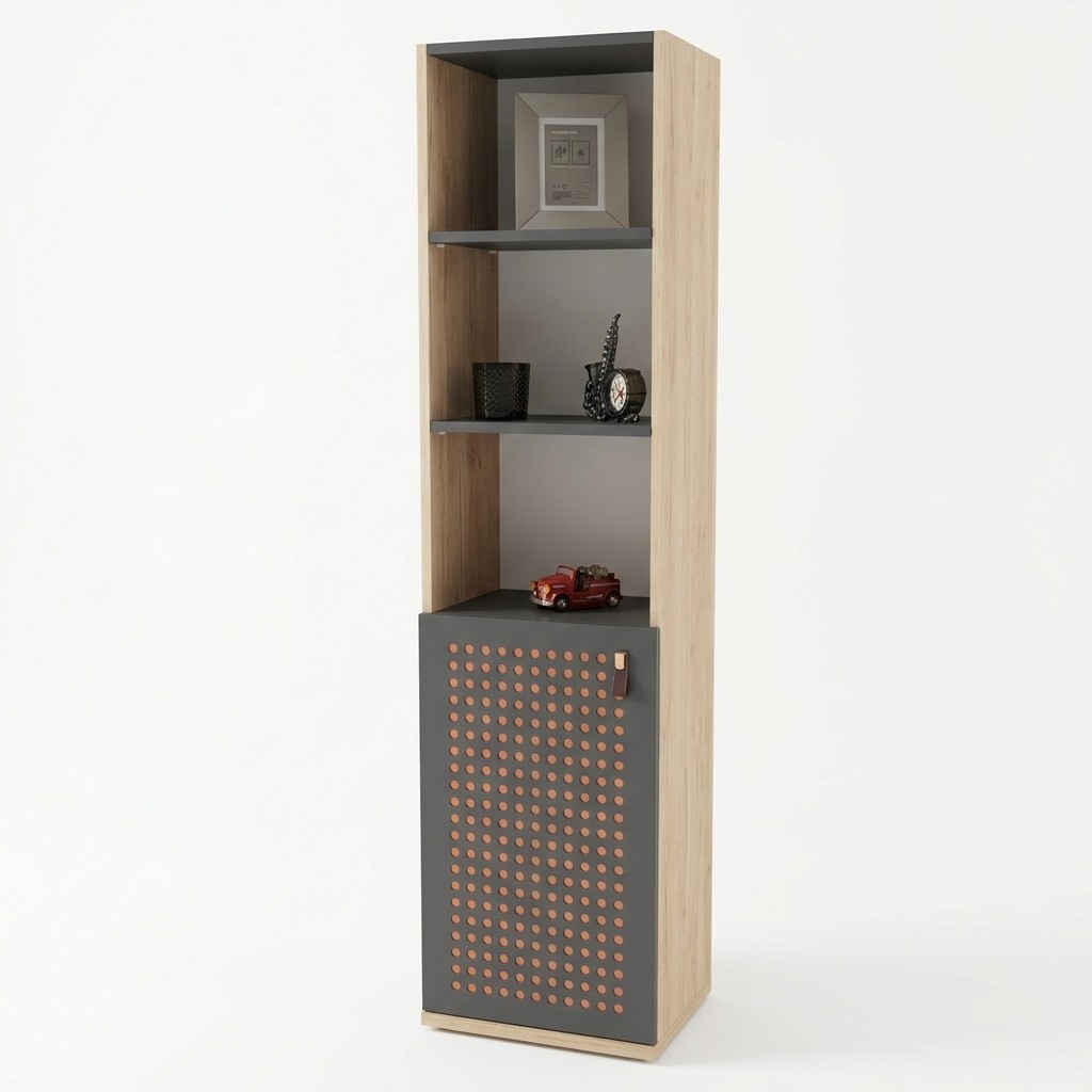 Light brown bookshelf children\'s room furniture youth room wood console