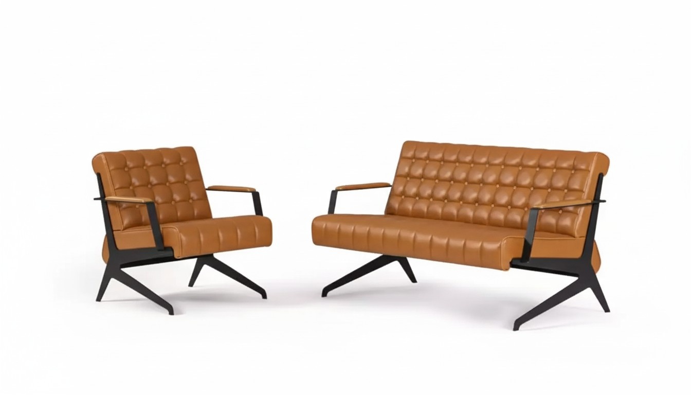 Light brown study suite two-seater armchair office suite 2+1