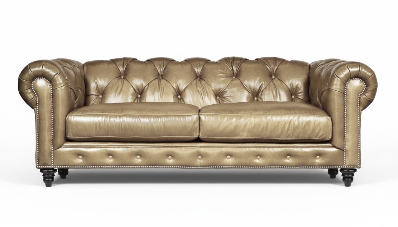 Light Brown Three Seater Leather Chesterfield Living Room Design Sofa Chesterfield New