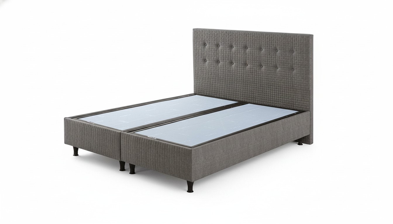 Hellgraues Schlafzimmer Bett Designer Bettgestell Einfarbiges Edles Bett