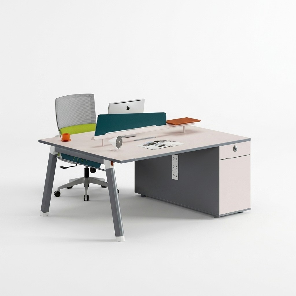 Light gray office desk designer home office furniture luxurious elegant table