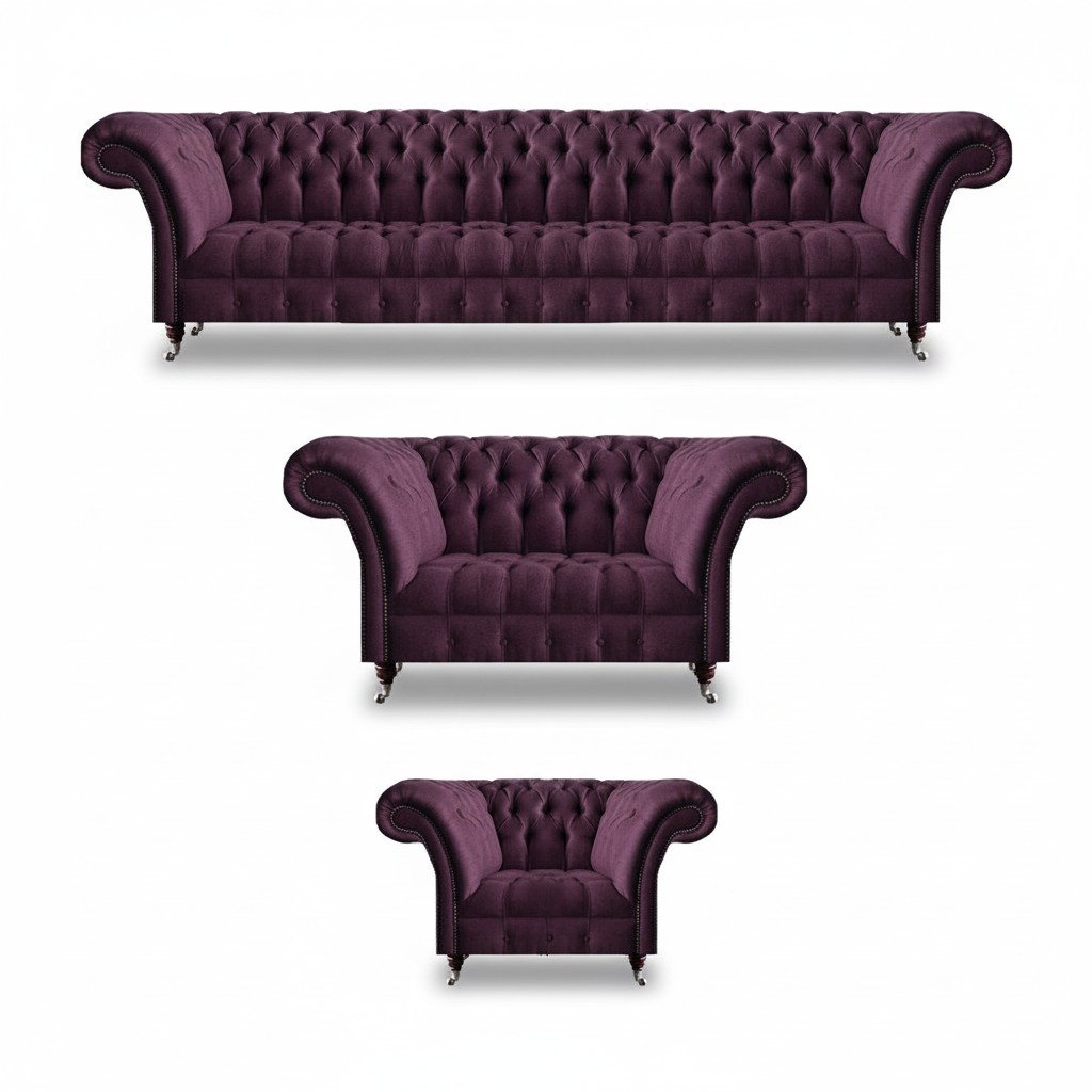 Lila Chesterfield Couch Designer Living Room Furnishing Luxury Sofas