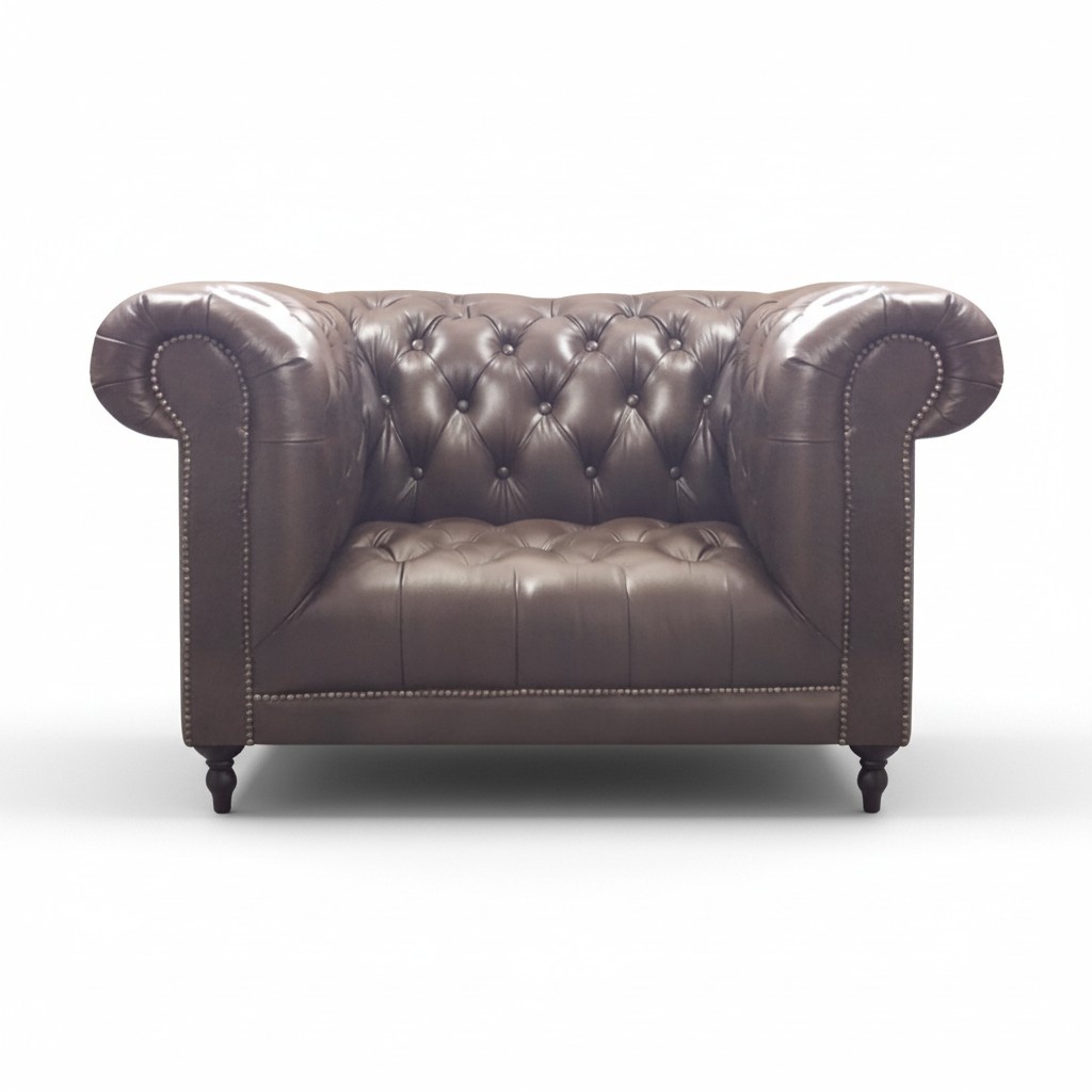 Living Room Armchairs Luxury Leather Furniture Chesterfield Couch Seat New Furnishings