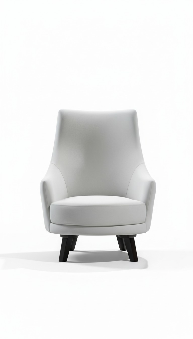 Modern Living Room Armchair Single Seater Wood Colour Grey Textile