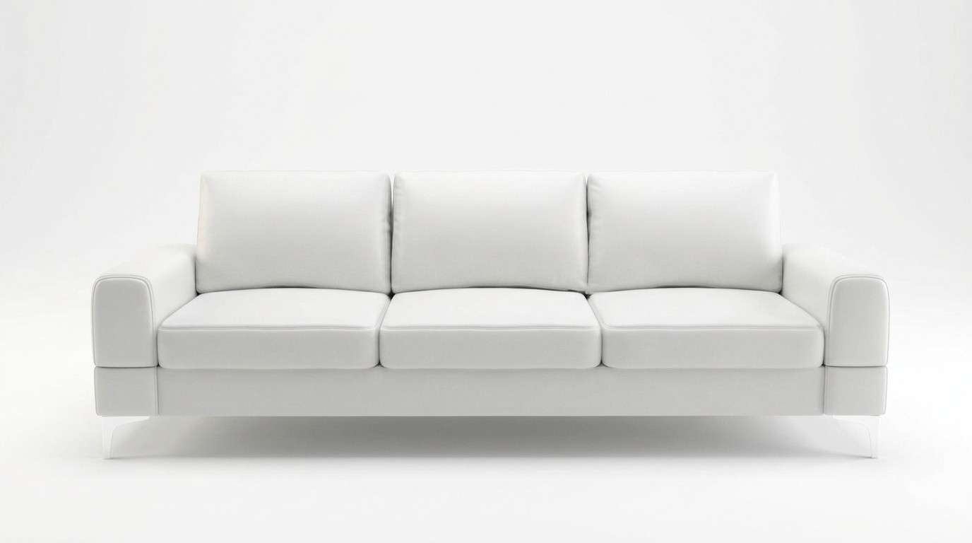 Living room design textile 3 seater white elegant modern sofa couch upholstery new