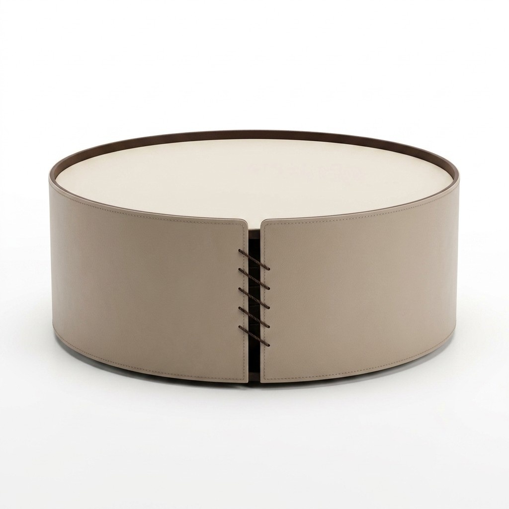 Living room round coffee table green luxury design new material wood