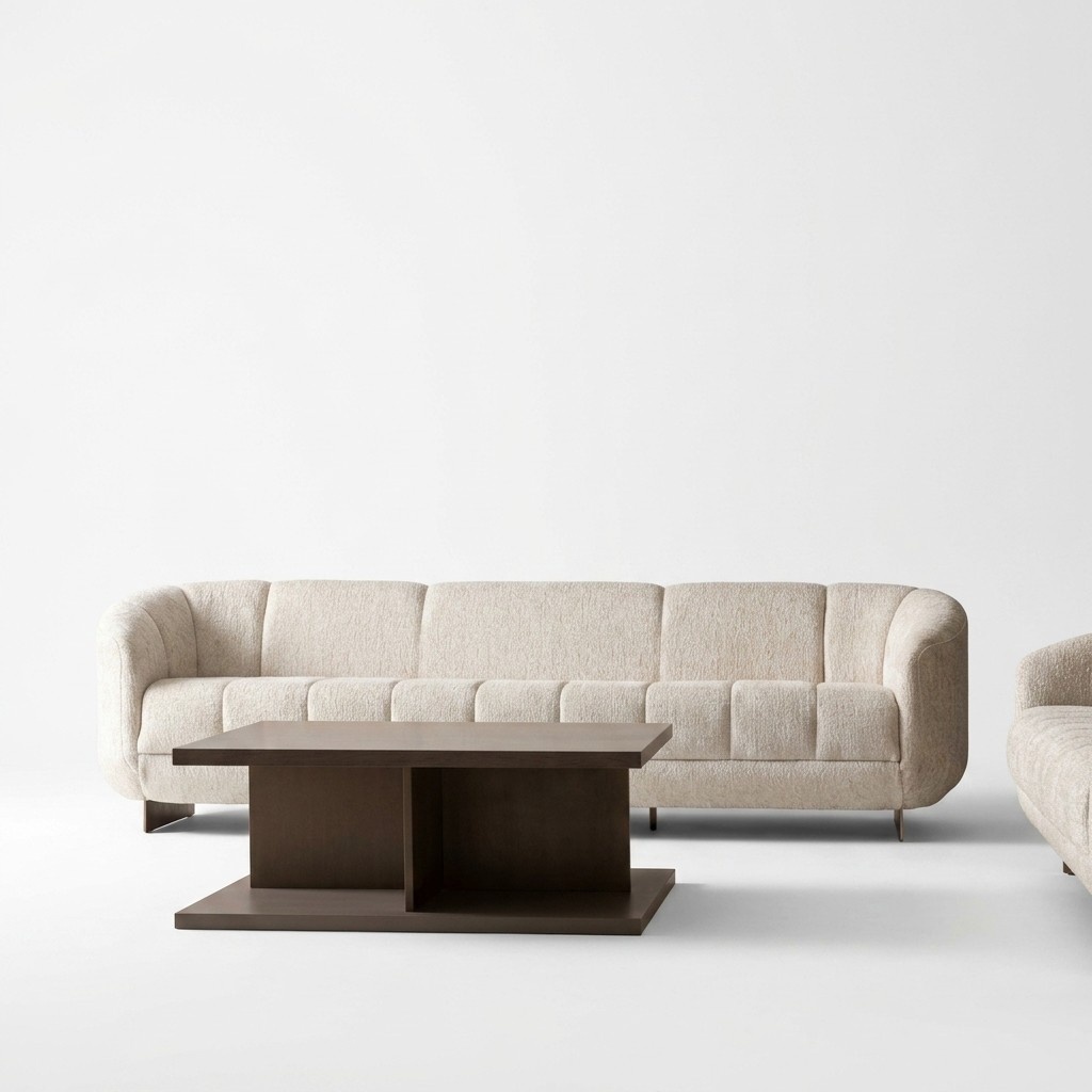 Living room set: 3-seater sofa & coffee table – stylish & cozy.