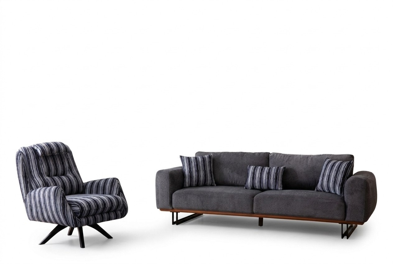 Living room set designer sofa set 4 + 1 seater set couches furniture 2 pieces.