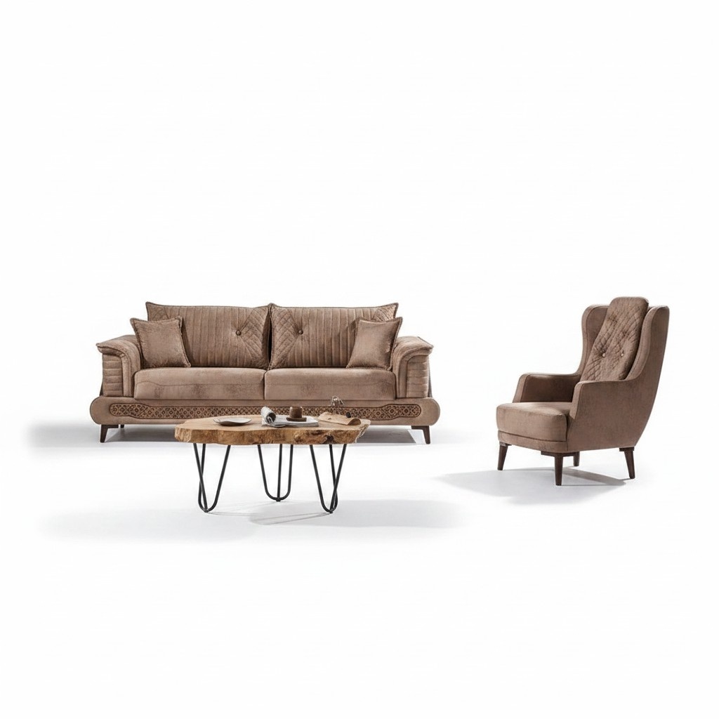 Living room sofa set 3+2 seater luxury couches design textile upholstered furniture