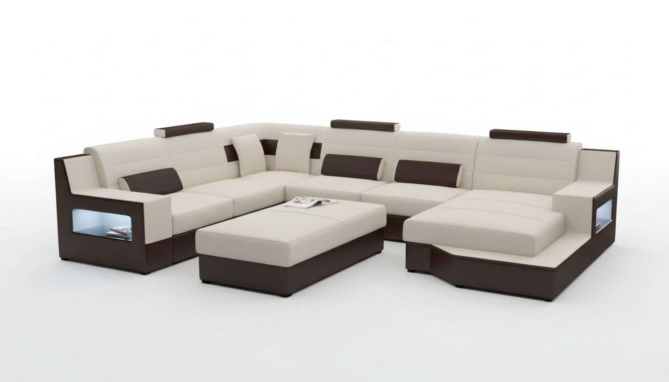 Corner sofa set leather sofas fabric upholstery sectional couch