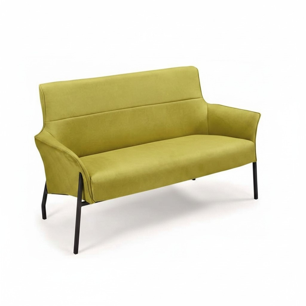 Living room 2-seater sofa leather luxury wood modern design two-seater