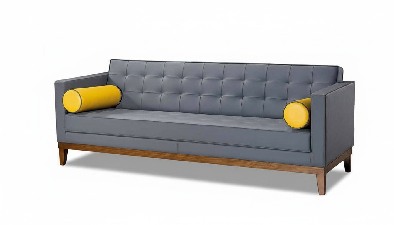 Living room 3-seater sofa three-piece sofa upholstered furniture leather gray luxury