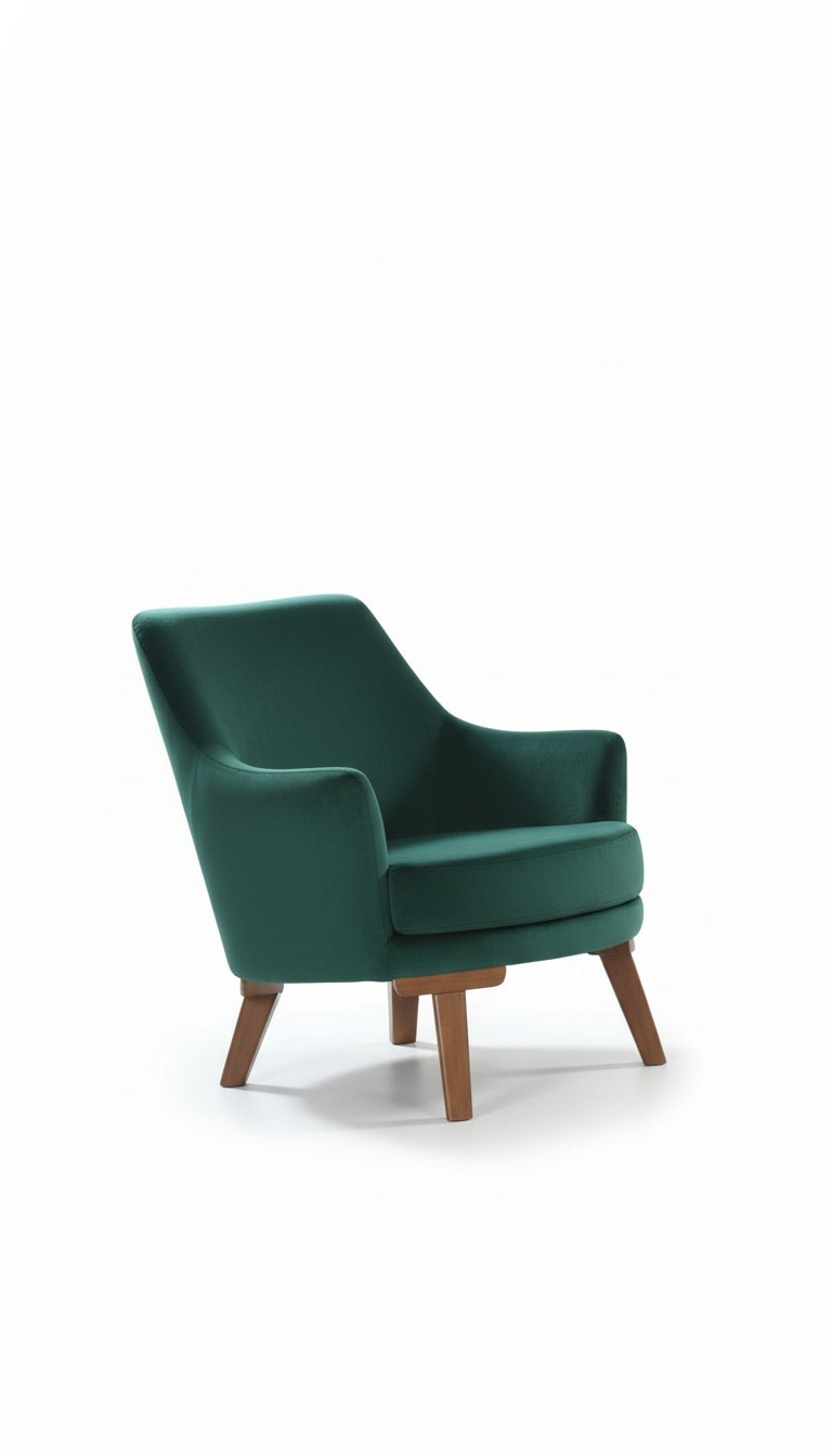 Living Room Armchair 1 Seat Fabric Polyester Style Modern Green Colour