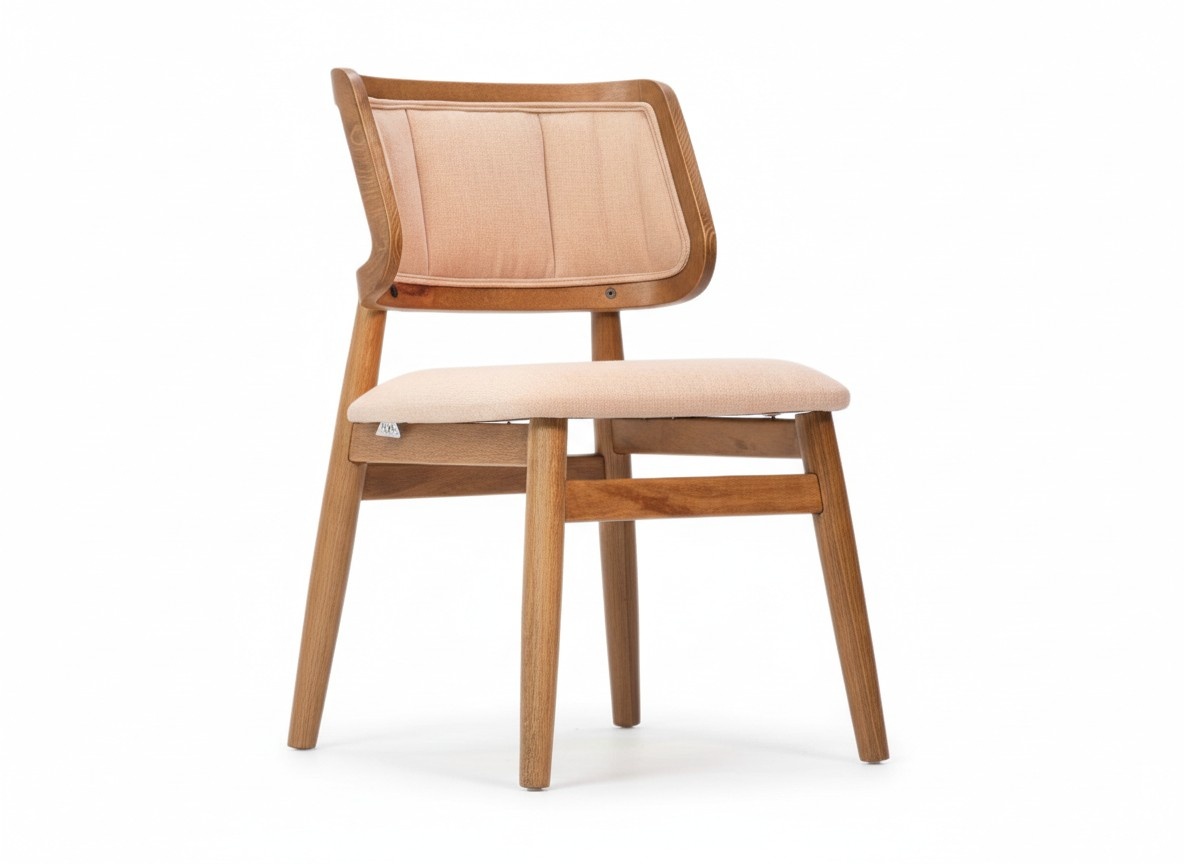 Living room chair, dining chair, dining room chair, kitchen chair, padded, pink.