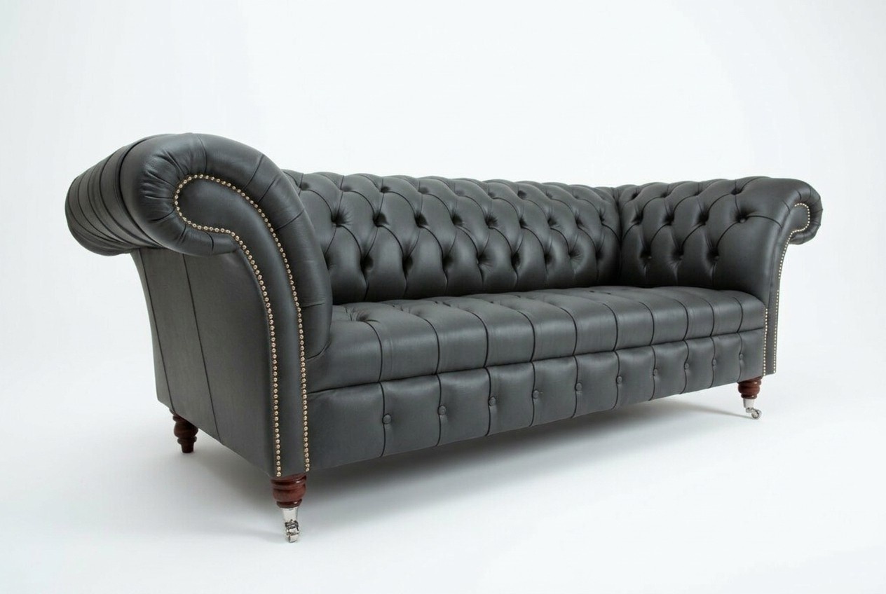Living Room Chesterfield Sofa Couch Design Textile Couches Sofas Three Seater 225cm