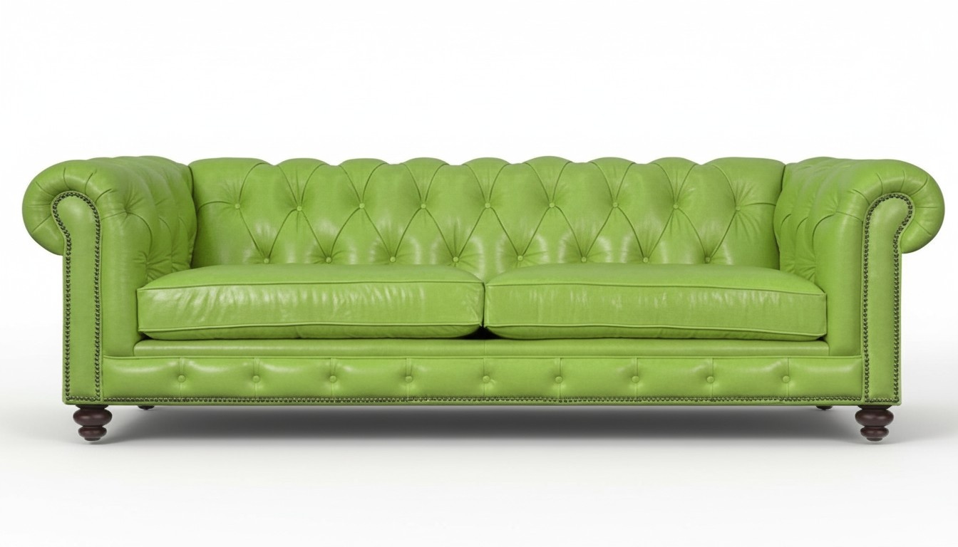 Living Room Chesterfield Sofa Green Big Premium Leather Designer Furniture 4 seater New