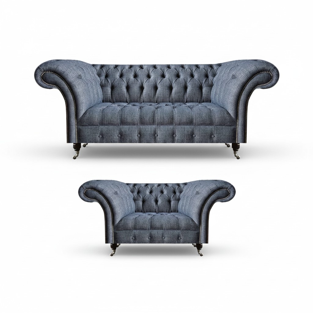 Living room Chesterfield sofas designer upholstery set 3-seater 2-seater