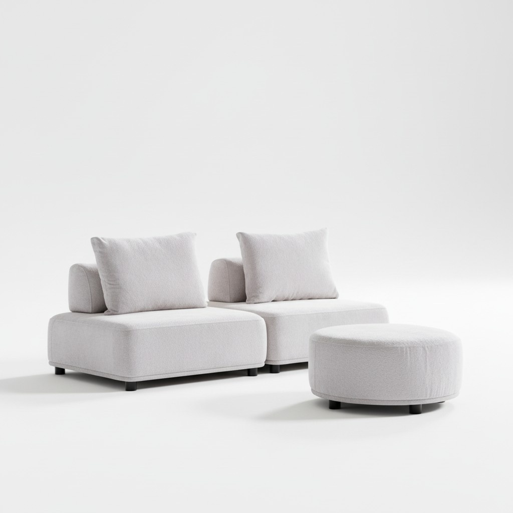 Living Room Designer Upholstered Sofa Armchair Set 3-piece