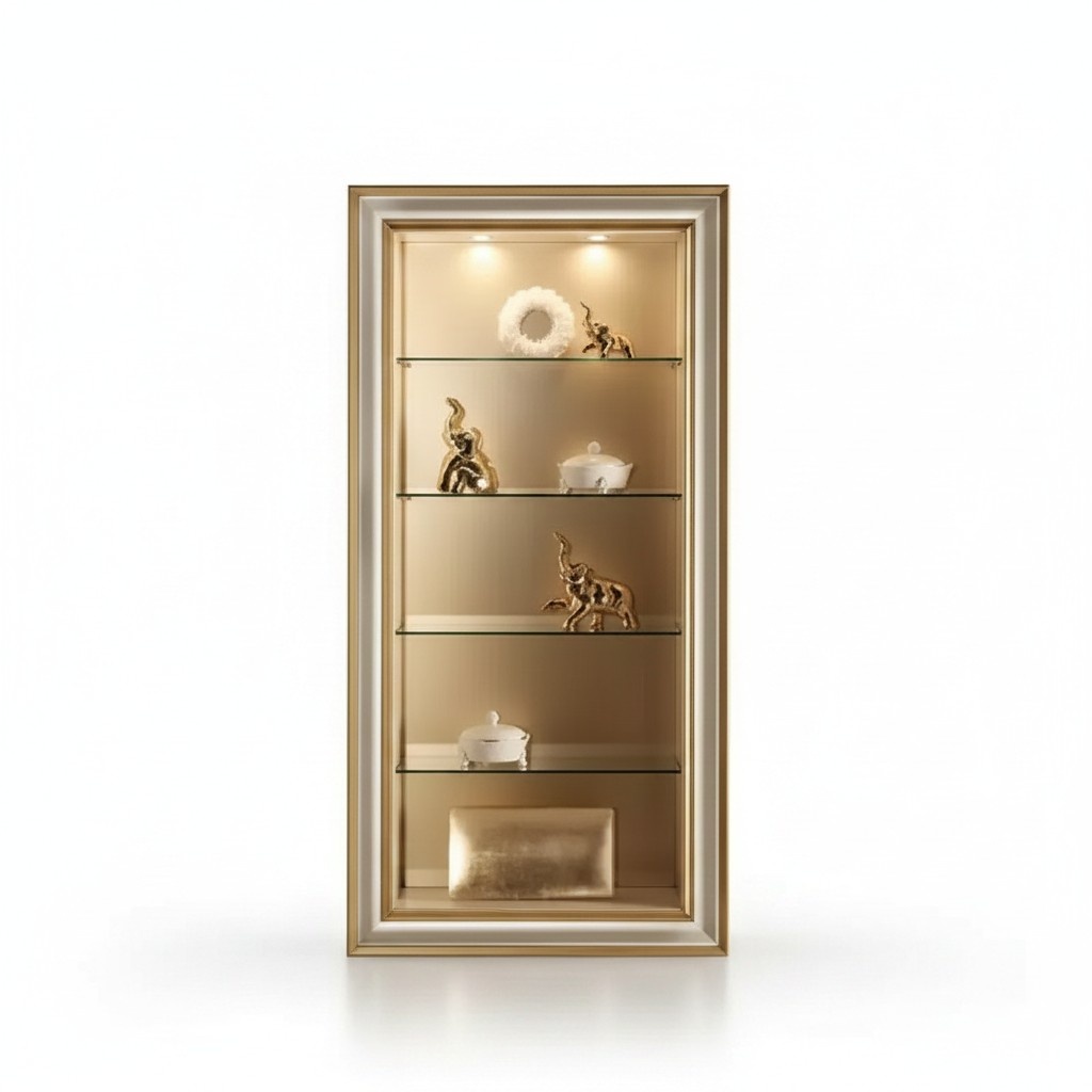 Living Room Display Cabinet Books Shelf Glass Cabinet Classic Shelves