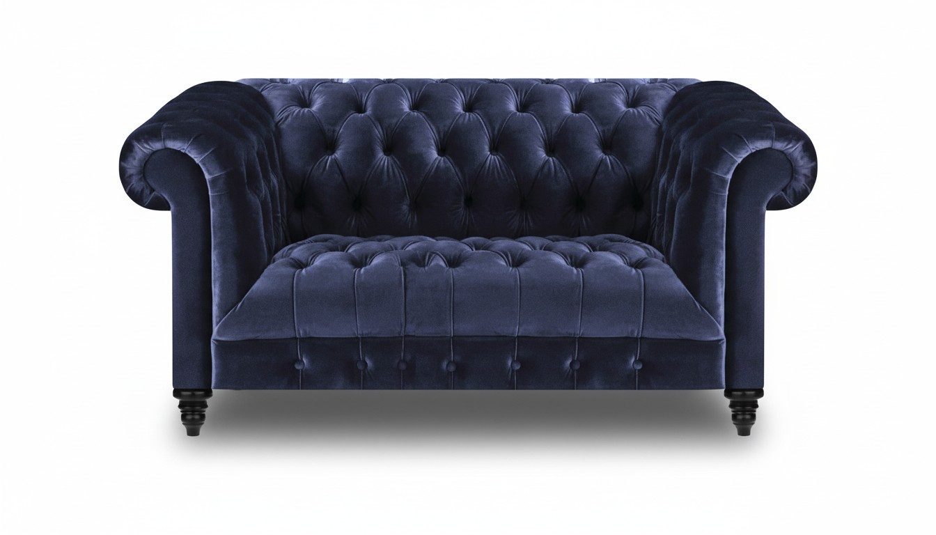 Living room furniture Chesterfield blue sofa two-seater furnishings upholstered furniture