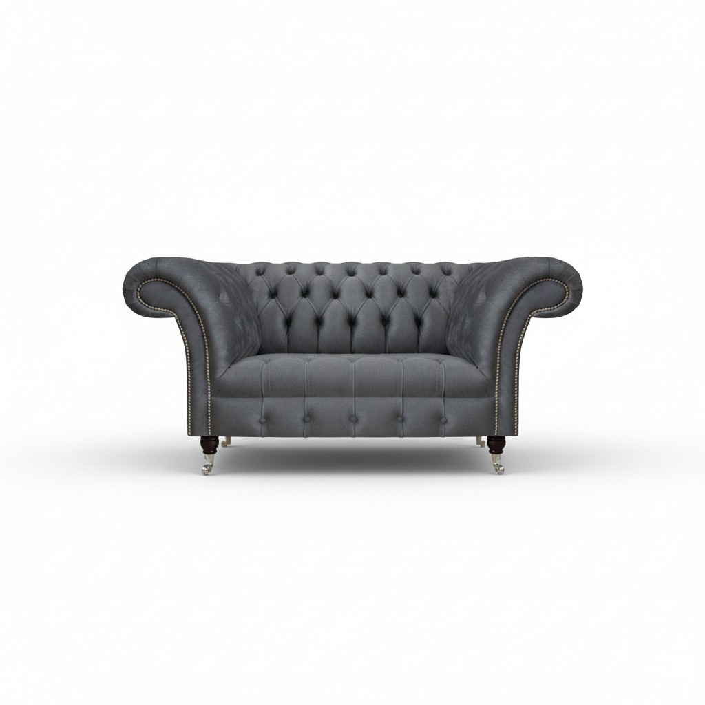 Living room Gray Chesterfield 2-seater Designer upholstered furniture Two-seater