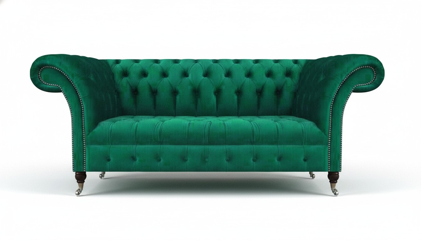 Living room luxury sofa three-seater couch Chesterfield upholstered furniture interior design