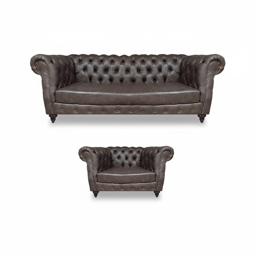 Living room modern upholstered furniture sofa three-seater decor armchair Chesterfield