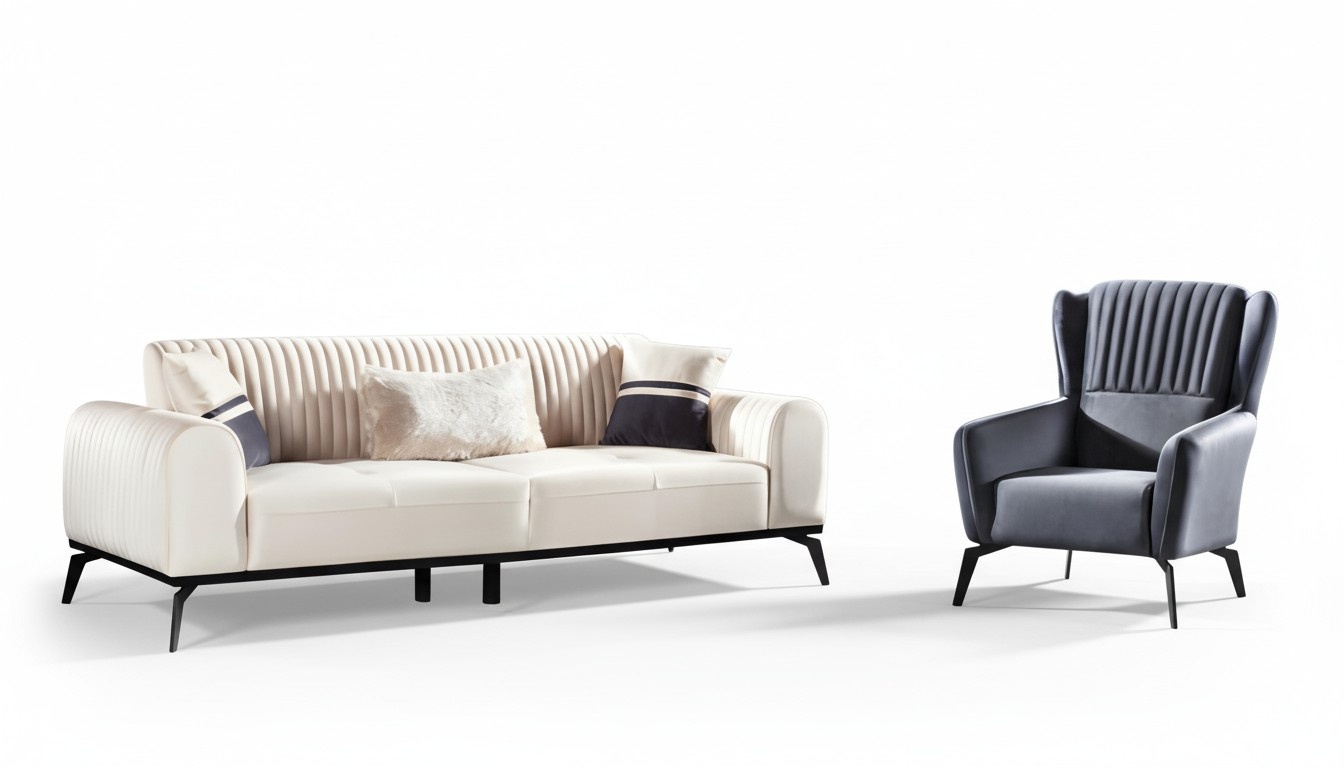 Living Room Set 2-piece 3-seater Sofa Armchair Sofa Collection Modern 3+1