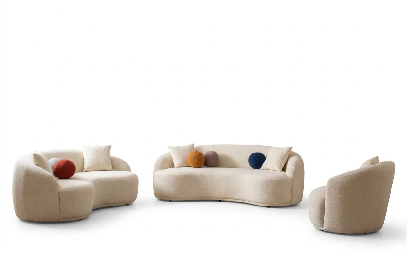 Living room set 3 pieces. Designer sofa set 4+3+1 seat living area